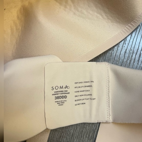 SOMA VANISHING 360 PERFECT COVERAGE BRA 38DDD - Picture 3 of 4